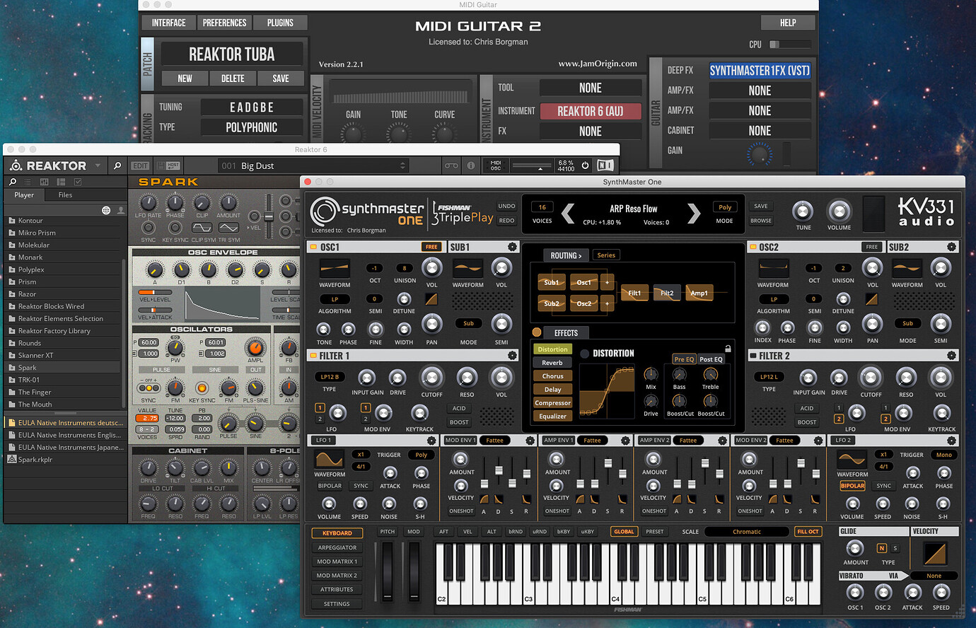 mainstage for mac guitar playing midi files