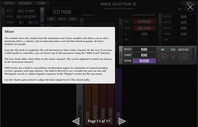 MIDI Guitar Mix knob