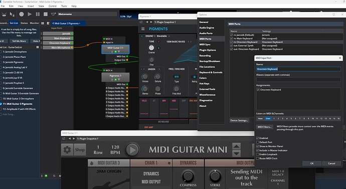 Cantabile MG3 MIDI Settings