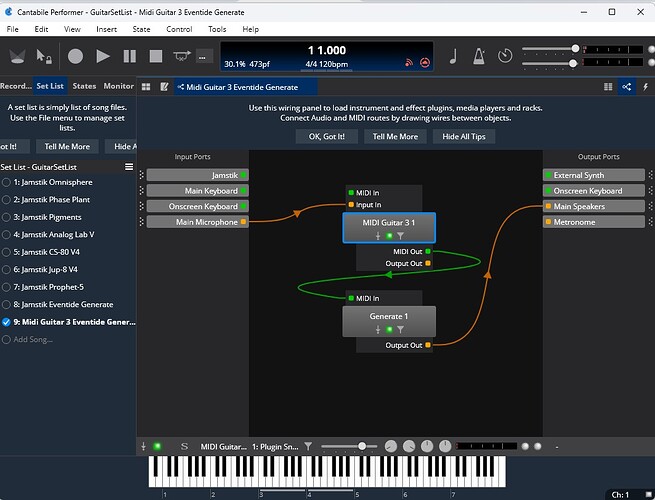 MIDI Guitar 3 Settings with Cantabile