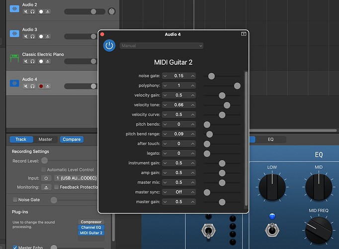 Garageband - MIDI Guitar 2 (Plug-In ?) App